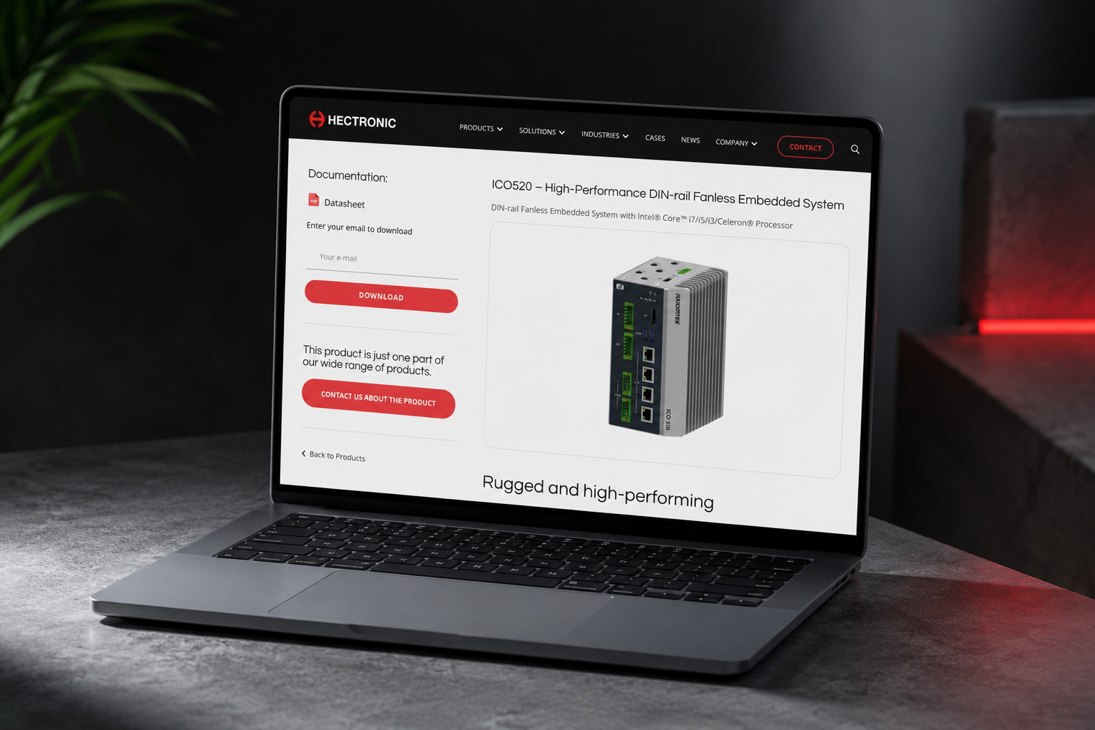 Mockup of Hectronic website